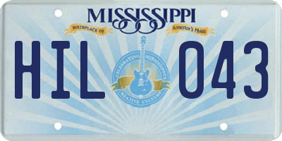 MS license plate HIL043