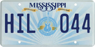 MS license plate HIL044