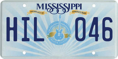 MS license plate HIL046