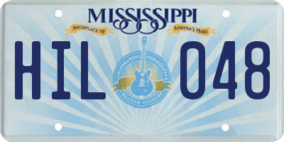 MS license plate HIL048