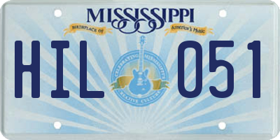 MS license plate HIL051