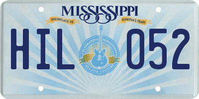 MS license plate HIL052