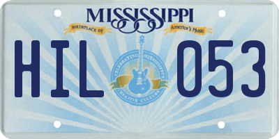 MS license plate HIL053