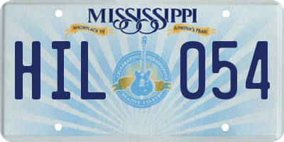 MS license plate HIL054