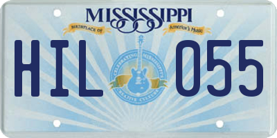 MS license plate HIL055