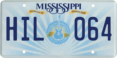 MS license plate HIL064