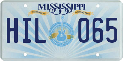 MS license plate HIL065