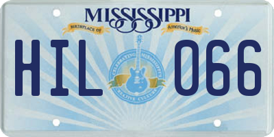 MS license plate HIL066