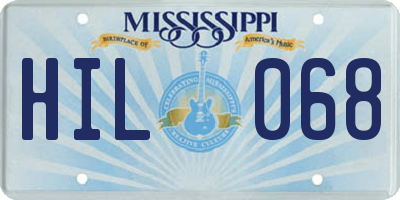 MS license plate HIL068