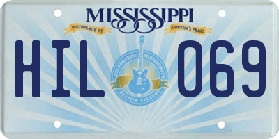 MS license plate HIL069