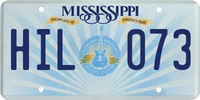 MS license plate HIL073