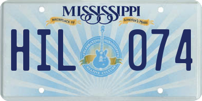 MS license plate HIL074