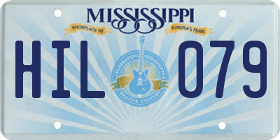 MS license plate HIL079