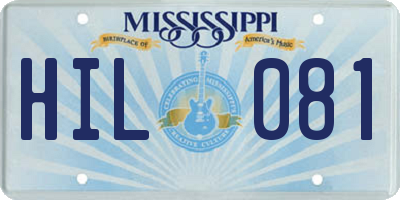MS license plate HIL081