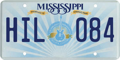 MS license plate HIL084