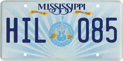 MS license plate HIL085