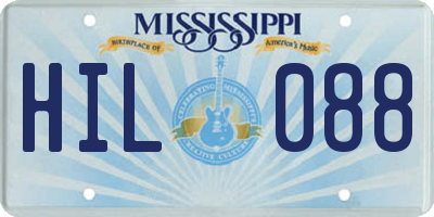 MS license plate HIL088