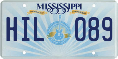 MS license plate HIL089