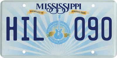 MS license plate HIL090
