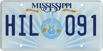 MS license plate HIL091