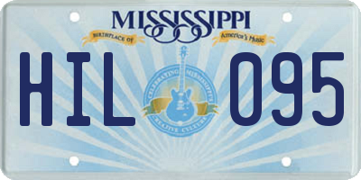 MS license plate HIL095