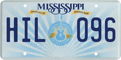 MS license plate HIL096