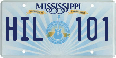 MS license plate HIL101