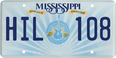 MS license plate HIL108