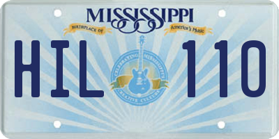 MS license plate HIL110