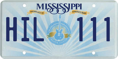 MS license plate HIL111