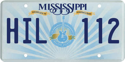 MS license plate HIL112