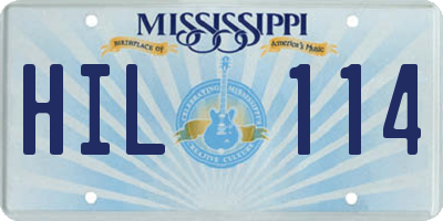 MS license plate HIL114