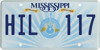 MS license plate HIL117