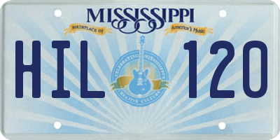 MS license plate HIL120