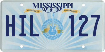 MS license plate HIL127
