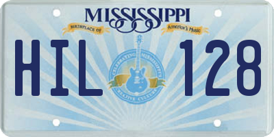 MS license plate HIL128