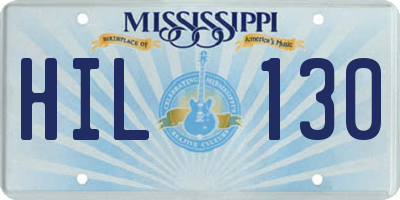 MS license plate HIL130