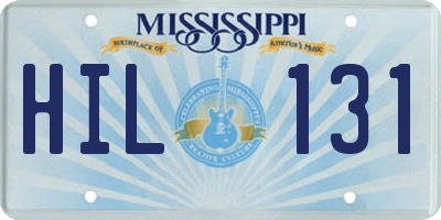 MS license plate HIL131