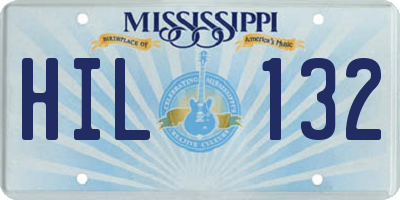 MS license plate HIL132