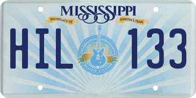 MS license plate HIL133
