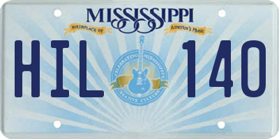 MS license plate HIL140