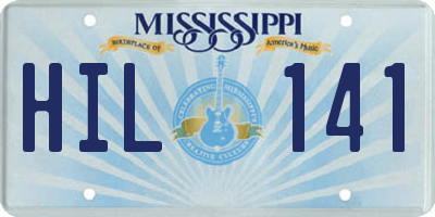 MS license plate HIL141