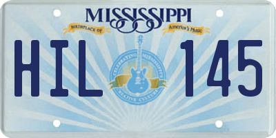 MS license plate HIL145