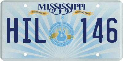 MS license plate HIL146