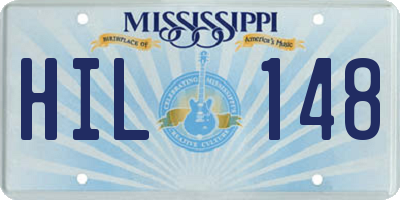 MS license plate HIL148