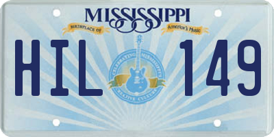 MS license plate HIL149