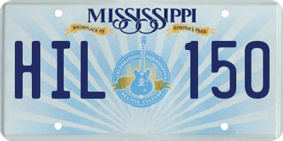 MS license plate HIL150