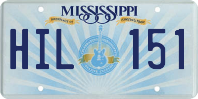 MS license plate HIL151
