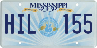 MS license plate HIL155