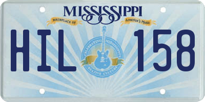 MS license plate HIL158
